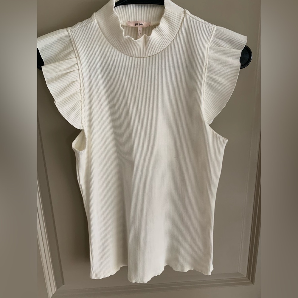 Cream mock neck tank top